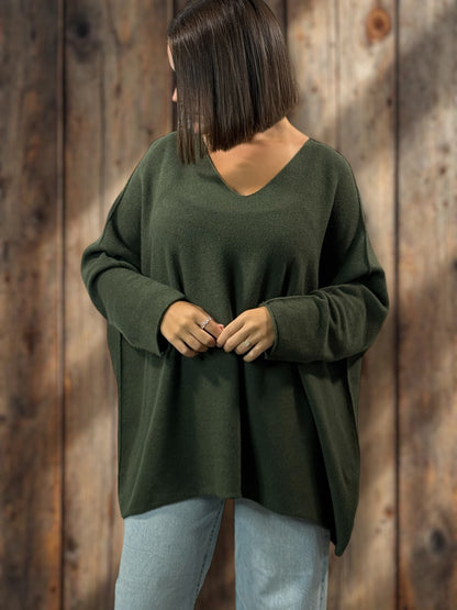 PALOMA - PULL OVERSIZE KAKI JUSQU'A LA TAILLE 56
