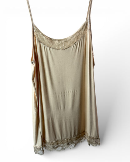 ZOE - TOP BEIGE EN VISCOSE TAILLE 44/46 A 52/54
