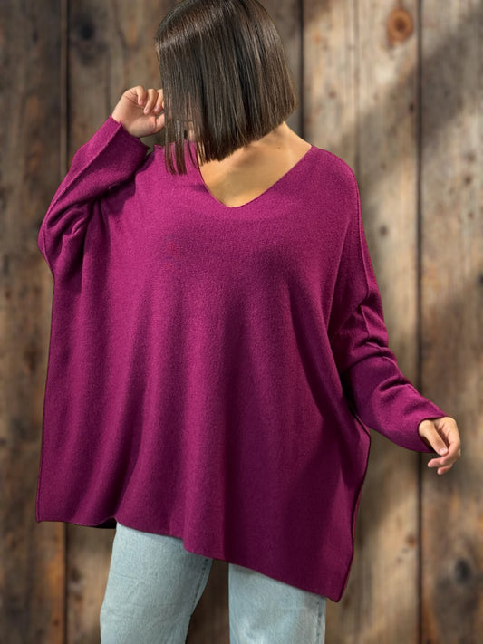 PALOMA - PULL OVERSIZE CYCLAMEN JUSQU'A LA TAILLE 56