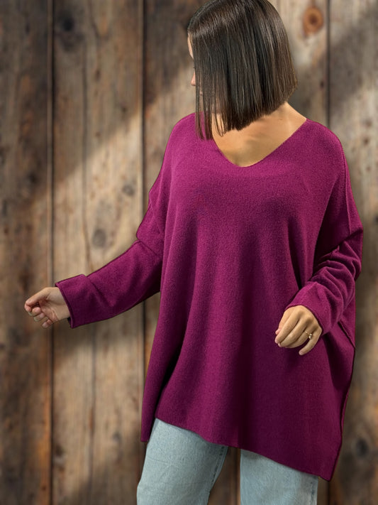 PALOMA - PULL OVERSIZE CYCLAMEN JUSQU'A LA TAILLE 56
