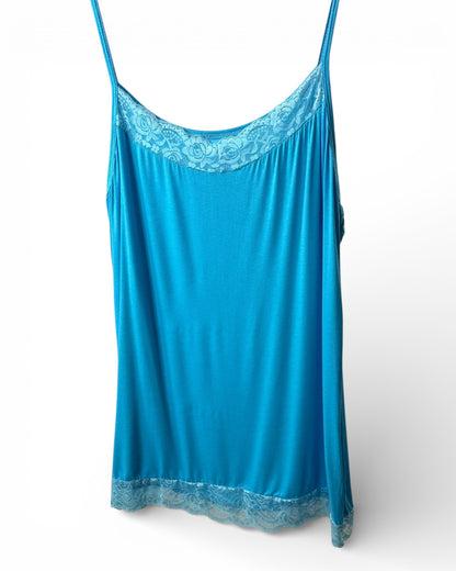 ZOE - TOP TURQUOISE EN VISCOSE TAILLE 44/46 A 52/54