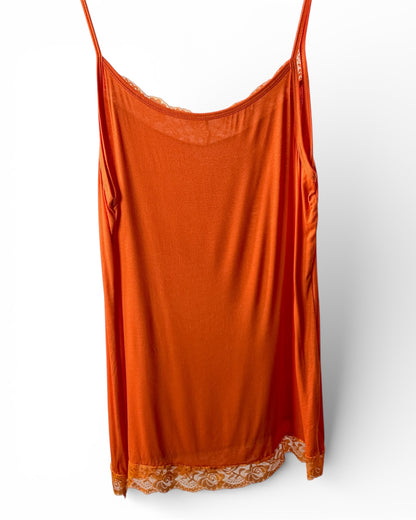 ZOE - TOP ORANGE EN VISCOSE TAILLE 44/46 A 52/54