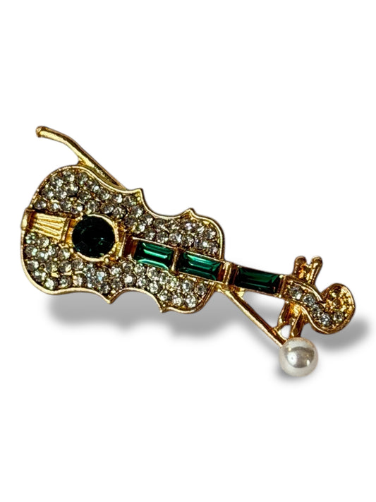 VIOLON - BROCHE AVEC STRASS