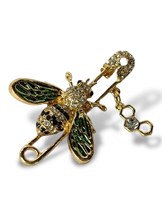 CARLITA - EPINGLE AVEC ABEILLE EN STRASS