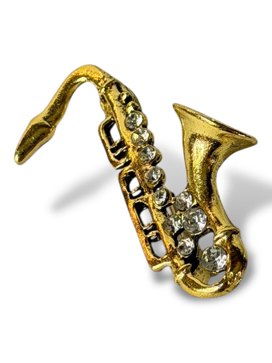 SAXOPHONE - BROCHE AVEC STRASS
