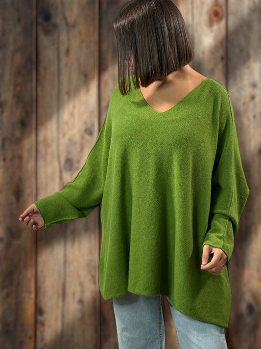 PALOMA - PULL OVERSIZE VERT JUSQU'A LA TAILLE 56