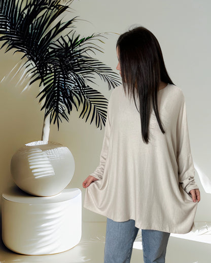 CAPRIO - PULL SABLE EN MAILLE FLUIDE JUSQU'A LA TAILLE 54