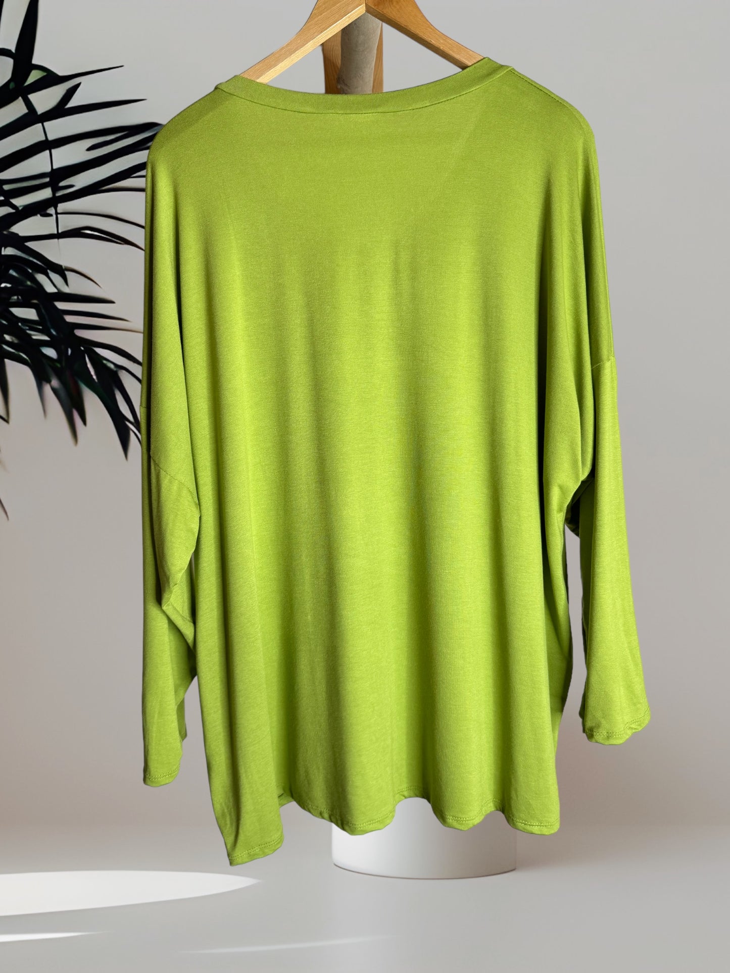 BASTIEN - T-SHIRT EN VISCOSE VERT MANCHES LONGUES JUSQU'A LA TAILLE 52/54