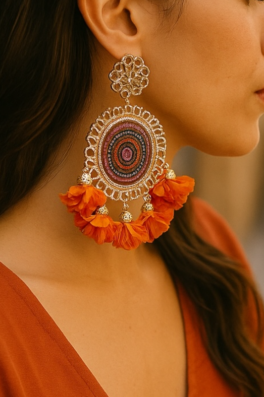 MADRID - BOUCLES D'OREILLES BOHEME ORANGE