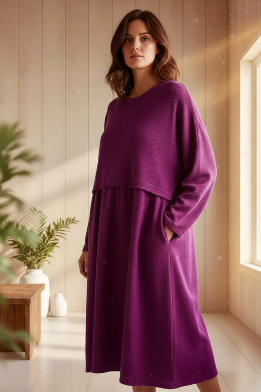 MADELINE - ROBE OVERSIZE BLEU CANARD JUSQU'A LA TAILLE 60