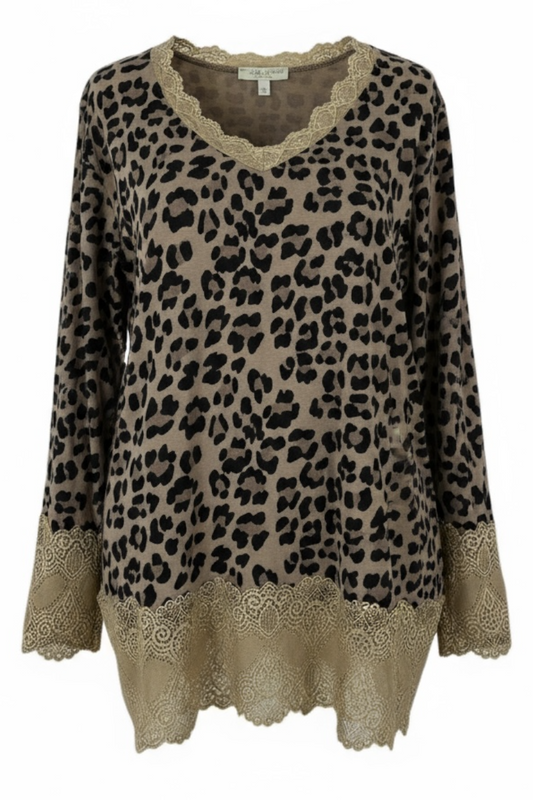 LOLA - TOP SOUS VÊTEMENT ROULEAU LEOPARD JUSQU'A LA TAILLE 54