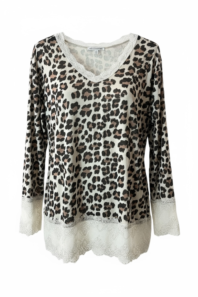 LOLA - TOP SOUS VÊTEMENT ROULEAU LEOPARD JUSQU'A LA TAILLE 54