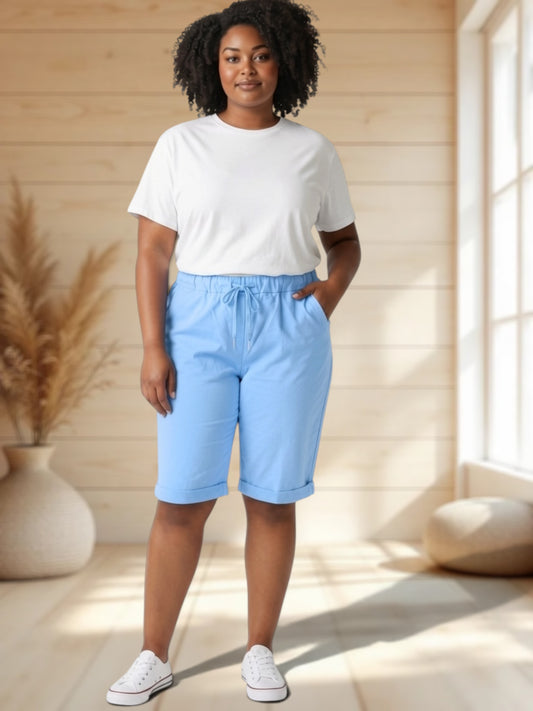SACHA - BERMUDA BLEU CIEL JUSQU'A LA TAILLE 50/52