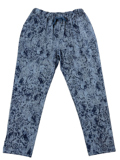 MAXENCE - PANTALON SPORTSWEAR BLEU A FLEUR TAILLE 46/48 A 54