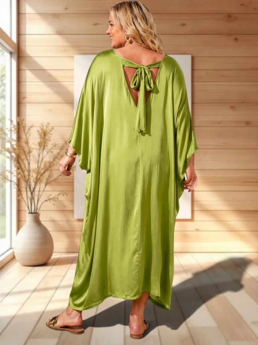 VERONE - ROBE FLUIDE VERTE JUSQU'A LA TAILLE 52/54