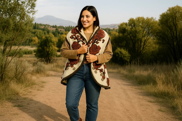 Gilet en laine original et coloré grande taille pour femme, Lyly la Comtesse